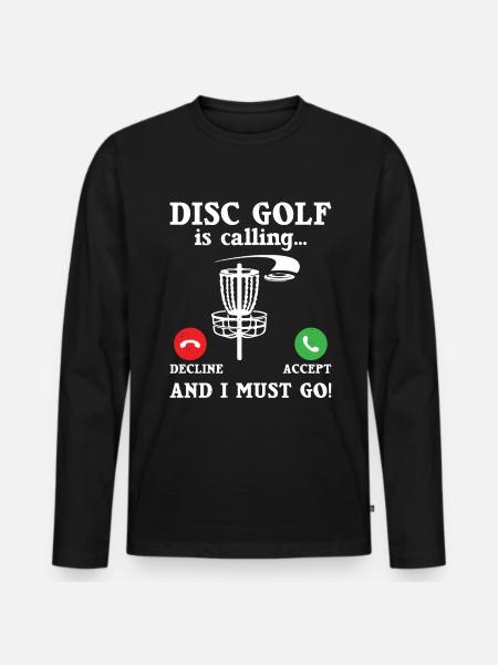 Golf Disc Frisbee - Men's Premium Organic Long Sleeve Shirt - black