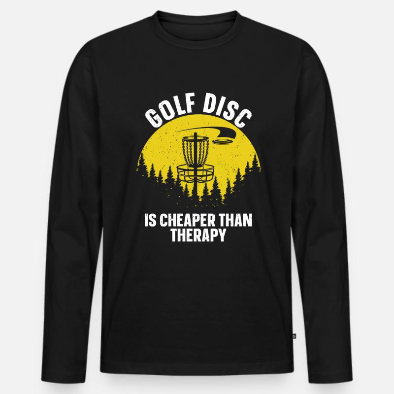 Golfscheiben-Frisbee - Männer Premium Bio Langarmshirt - Schwarz
