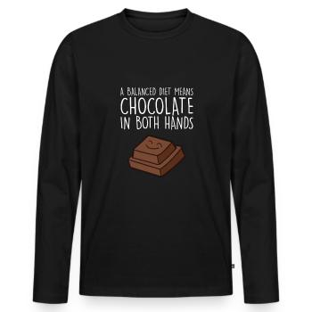 Chocolate Lover Tablettes de chocolat au lait - T-shirt manches longues Premium bio Homme - noir - Devant - Nico (187cm)