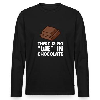 Chocolate Lover Tablettes de chocolat au lait - T-shirt manches longues Premium bio Homme - noir - Devant - Nico (187cm)