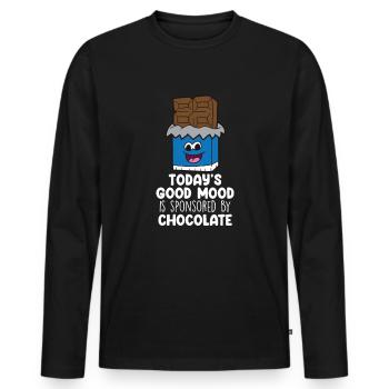 Chocolate Lover Tablettes de chocolat au lait - T-shirt manches longues Premium bio Homme - noir - Devant - Nico (187cm)