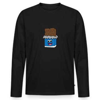 Chocolate Lover Tablettes de chocolat au lait - T-shirt manches longues Premium bio Homme - noir - Devant - Nico (187cm)