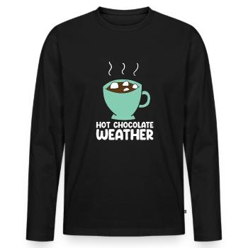 Chocolate Lover Tablettes de chocolat au lait - T-shirt manches longues Premium bio Homme - noir - Devant - Nico (187cm)