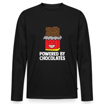 Chocolate Lover Tablettes de chocolat au lait - T-shirt manches longues Premium bio Homme - noir - Devant - Nico (187cm)