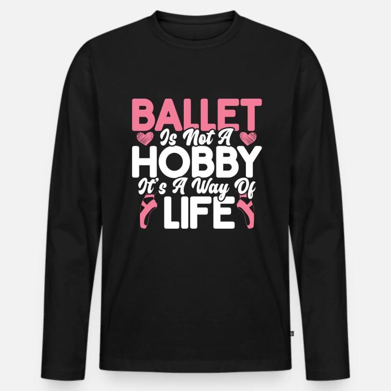 Ballett - Männer Premium Bio Langarmshirt - Schwarz