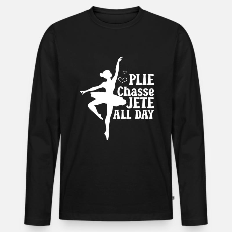 Ballett - Männer Premium Bio Langarmshirt - Schwarz