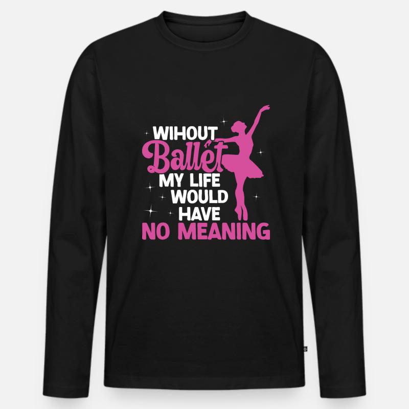 Ballett - Männer Premium Bio Langarmshirt - Schwarz