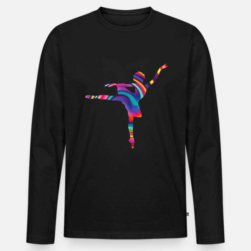 Ballett - Männer Premium Bio Langarmshirt - Schwarz