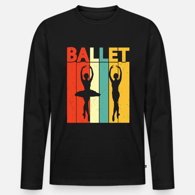 Ballett - Männer Premium Bio Langarmshirt - Schwarz