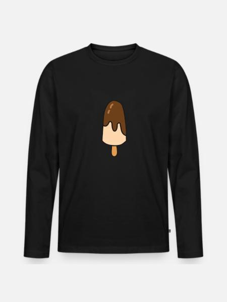 Funny Ice Cream Quote - Men's Premium Organic Long Sleeve Shirt - black