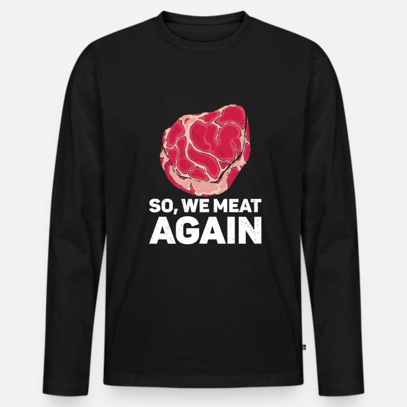 Steak - Männer Premium Bio Langarmshirt - Schwarz