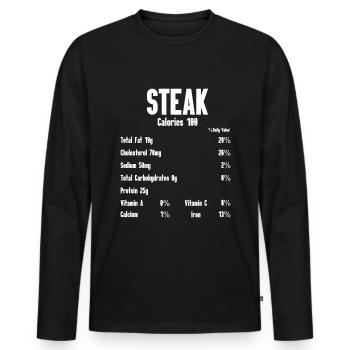 Steak - Männer Premium Bio Langarmshirt - Schwarz - Vorne - Nico (187cm)