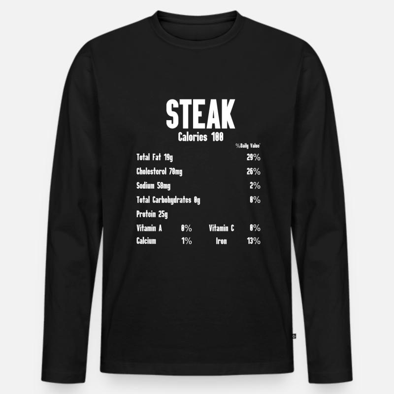 Steak - Männer Premium Bio Langarmshirt - Schwarz