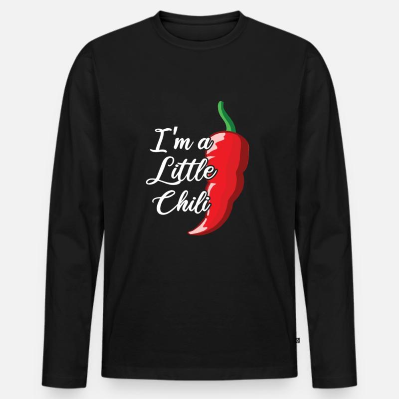 Chili-Pfeffer - Männer Premium Bio Langarmshirt - Schwarz