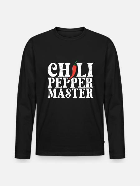Chili pepper - Men's Premium Organic Long Sleeve Shirt - black