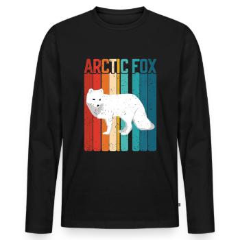 Amoureux du renard arctique - T-shirt manches longues Premium bio Homme - noir - Devant - Nico (187cm)