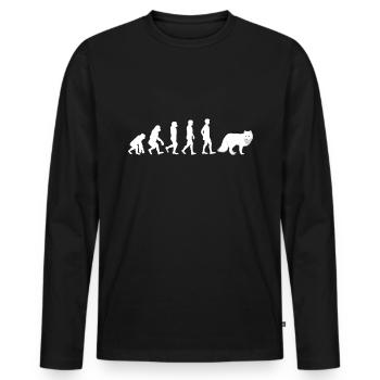 Amoureux du renard arctique - T-shirt manches longues Premium bio Homme - noir - Devant - Nico (187cm)