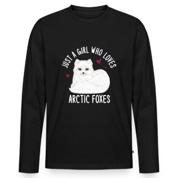 Amoureux du renard arctique - T-shirt manches longues Premium bio Homme - noir - Devant - Nico (187cm)