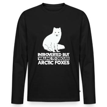 Amoureux du renard arctique - T-shirt manches longues Premium bio Homme - noir - Devant - Nico (187cm)