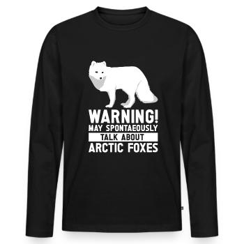 Amoureux du renard arctique - T-shirt manches longues Premium bio Homme - noir - Devant - Nico (187cm)