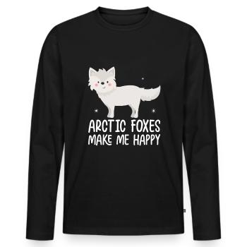 Amoureux du renard arctique - T-shirt manches longues Premium bio Homme - noir - Devant - Nico (187cm)