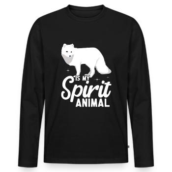 Amoureux du renard arctique - T-shirt manches longues Premium bio Homme - noir - Devant - Nico (187cm)