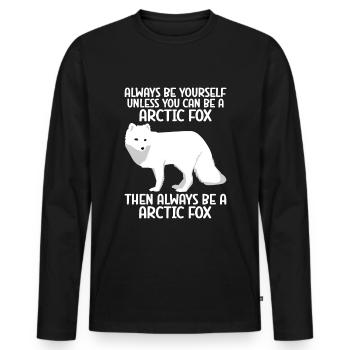Amoureux du renard arctique - T-shirt manches longues Premium bio Homme - noir - Devant - Nico (187cm)