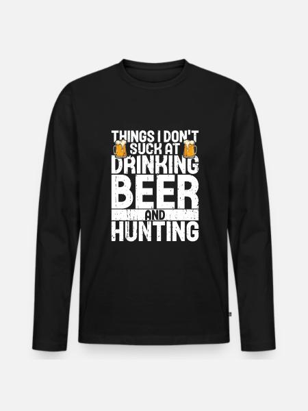 Chasse et bière - T-shirt manches longues Premium bio Homme - noir