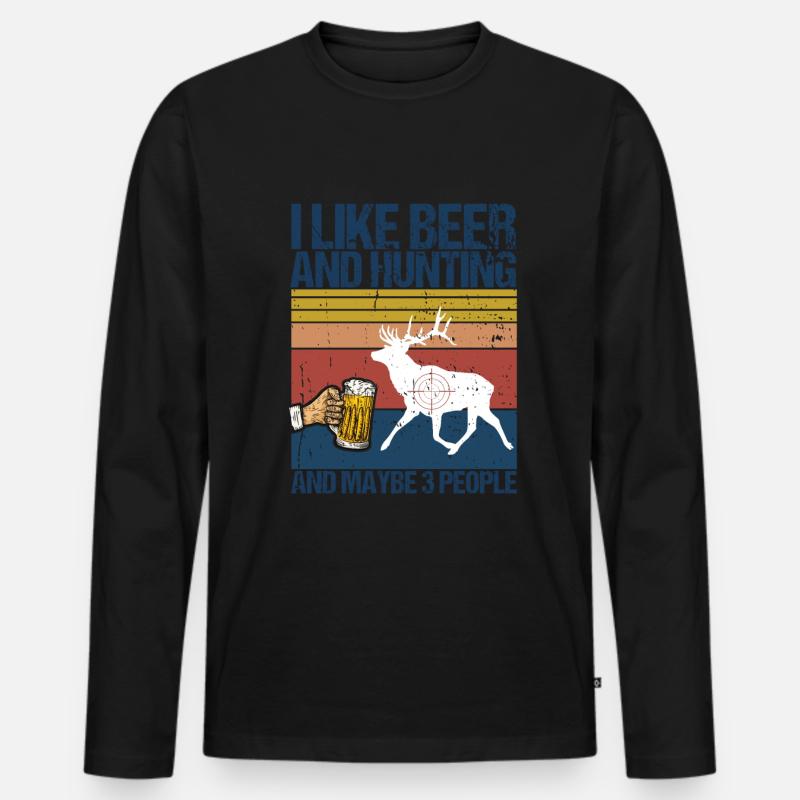 Jagd Und Bier - Männer Premium Bio Langarmshirt - Schwarz