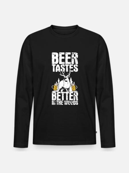 Chasse et bière - T-shirt manches longues Premium bio Homme - noir