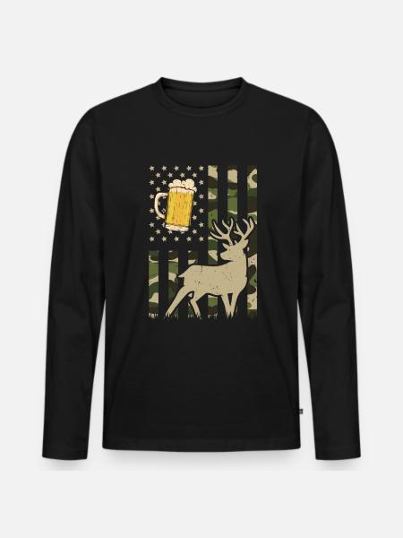 Chasse et bière - T-shirt manches longues Premium bio Homme - noir