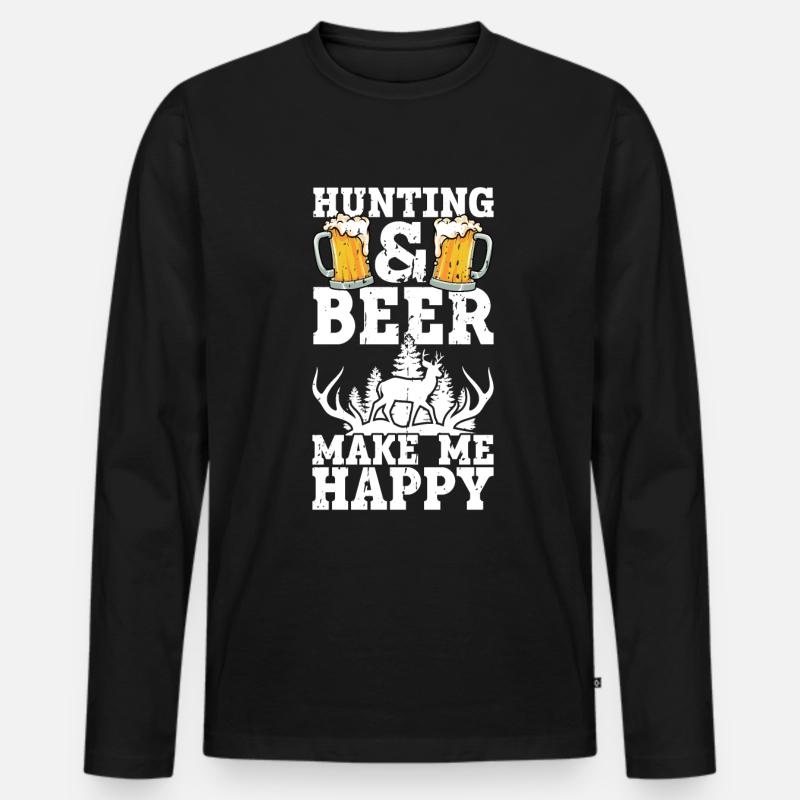 Jagd Und Bier - Männer Premium Bio Langarmshirt - Schwarz