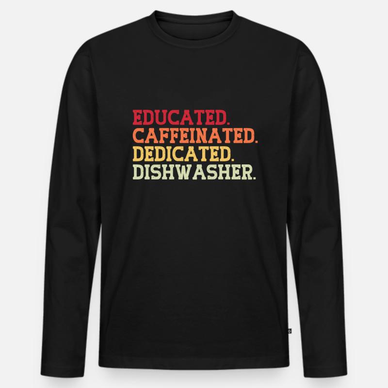 Geschirrspüler - Männer Premium Bio Langarmshirt - Schwarz