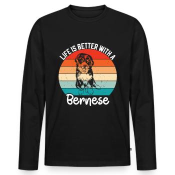 Berner - Männer Premium Bio Langarmshirt - Schwarz - Vorne - Nico (187cm)