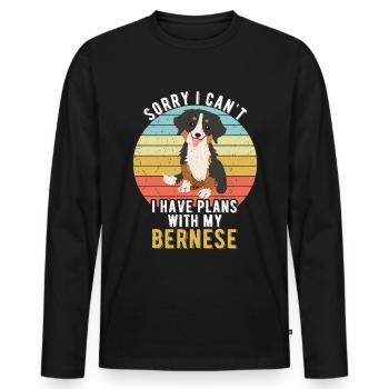 Berner - Männer Premium Bio Langarmshirt - Schwarz - Vorne - Nico (187cm)