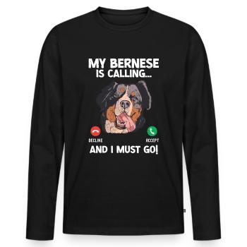 Berner - Männer Premium Bio Langarmshirt - Schwarz - Vorne - Nico (187cm)