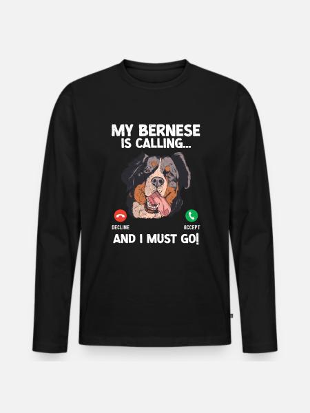 Bernese - Men's Premium Organic Long Sleeve Shirt - black
