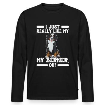 Berner - Männer Premium Bio Langarmshirt - Schwarz - Vorne - Nico (187cm)
