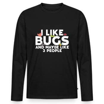 Insecte - T-shirt manches longues Premium bio Homme - noir - Devant - Nico (187cm)