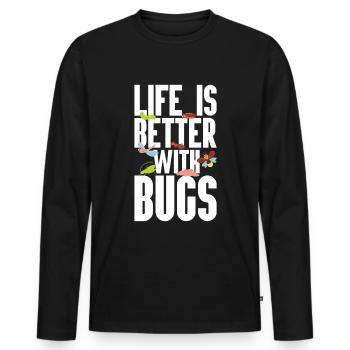 Insecte - T-shirt manches longues Premium bio Homme - noir - Devant - Nico (187cm)