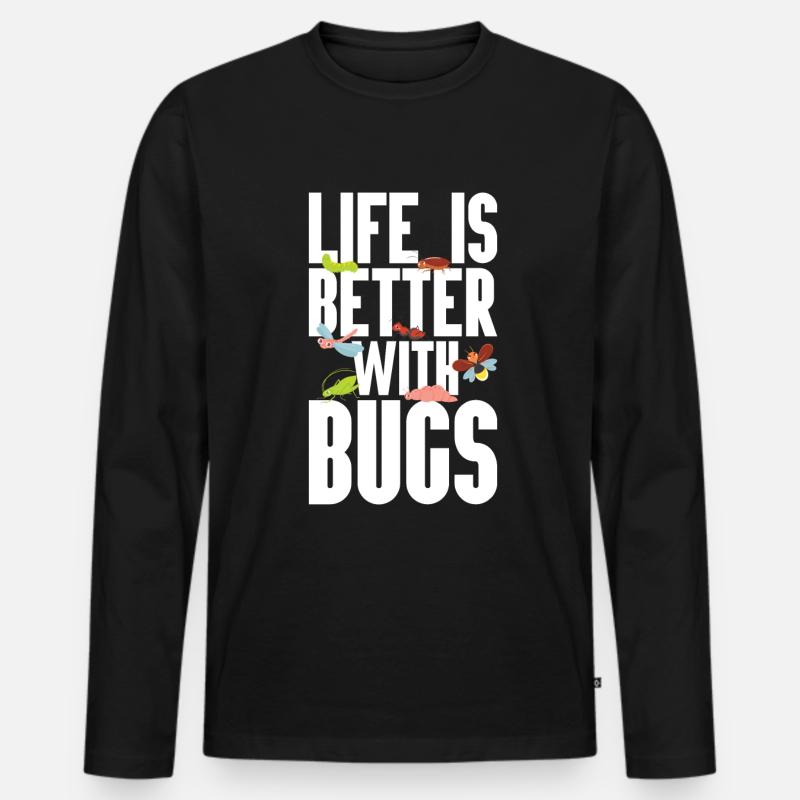 Insekt - Männer Premium Bio Langarmshirt - Schwarz