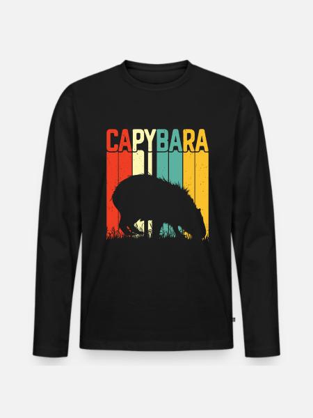 Capybara Animal Rodent Capibara - Men's Premium Organic Long Sleeve Shirt - black