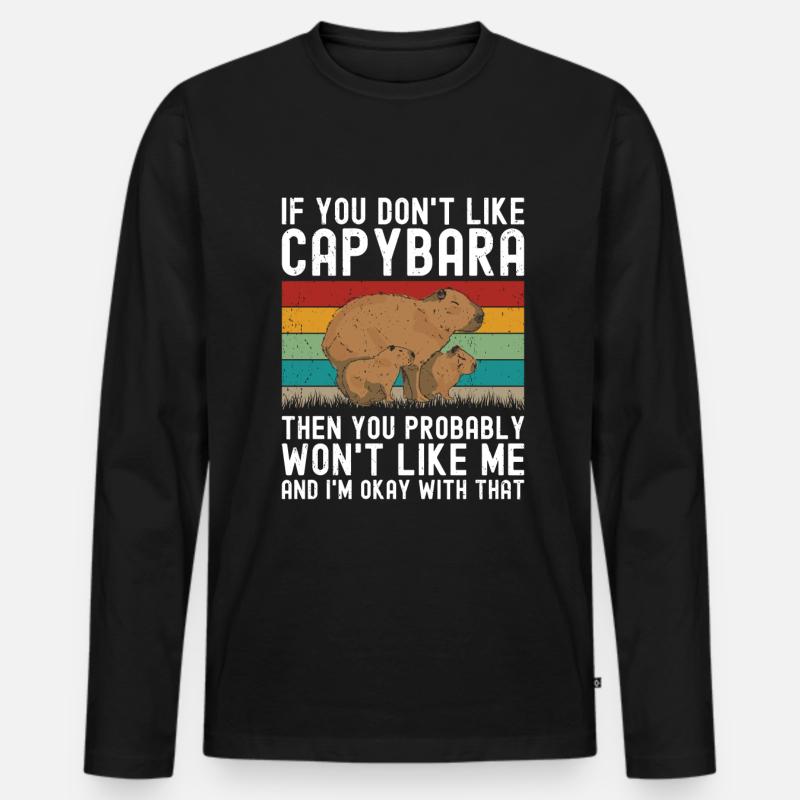 Capybara Tier Nagetier Capibara - Männer Premium Bio Langarmshirt - Schwarz