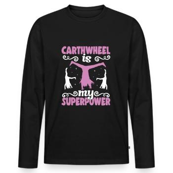 Wagenrad -Gymnast Stürzen - Männer Premium Bio Langarmshirt - Schwarz - Vorne - Nico (187cm)