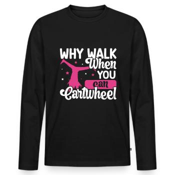 Wagenrad -Gymnast Stürzen - Männer Premium Bio Langarmshirt - Schwarz - Vorne - Nico (187cm)