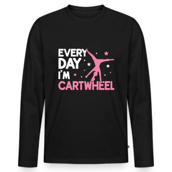 Wagenrad -Gymnast Stürzen - Männer Premium Bio Langarmshirt - Schwarz - Vorne - Nico (187cm)