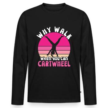Wagenrad -Gymnast Stürzen - Männer Premium Bio Langarmshirt - Schwarz - Vorne - Nico (187cm)