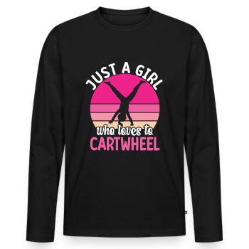 Wagenrad -Gymnast Stürzen - Männer Premium Bio Langarmshirt - Schwarz - Vorne - Nico (187cm)