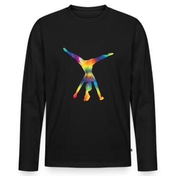 Wagenrad -Gymnast Stürzen - Männer Premium Bio Langarmshirt - Schwarz - Vorne - Nico (187cm)