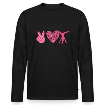 Wagenrad -Gymnast Stürzen - Männer Premium Bio Langarmshirt - Schwarz - Vorne - Nico (187cm)